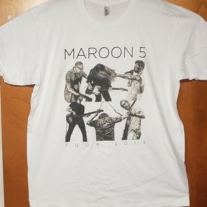 Maroon 5 shirt XL 2015 live concert exclusive graphics WHITE B4